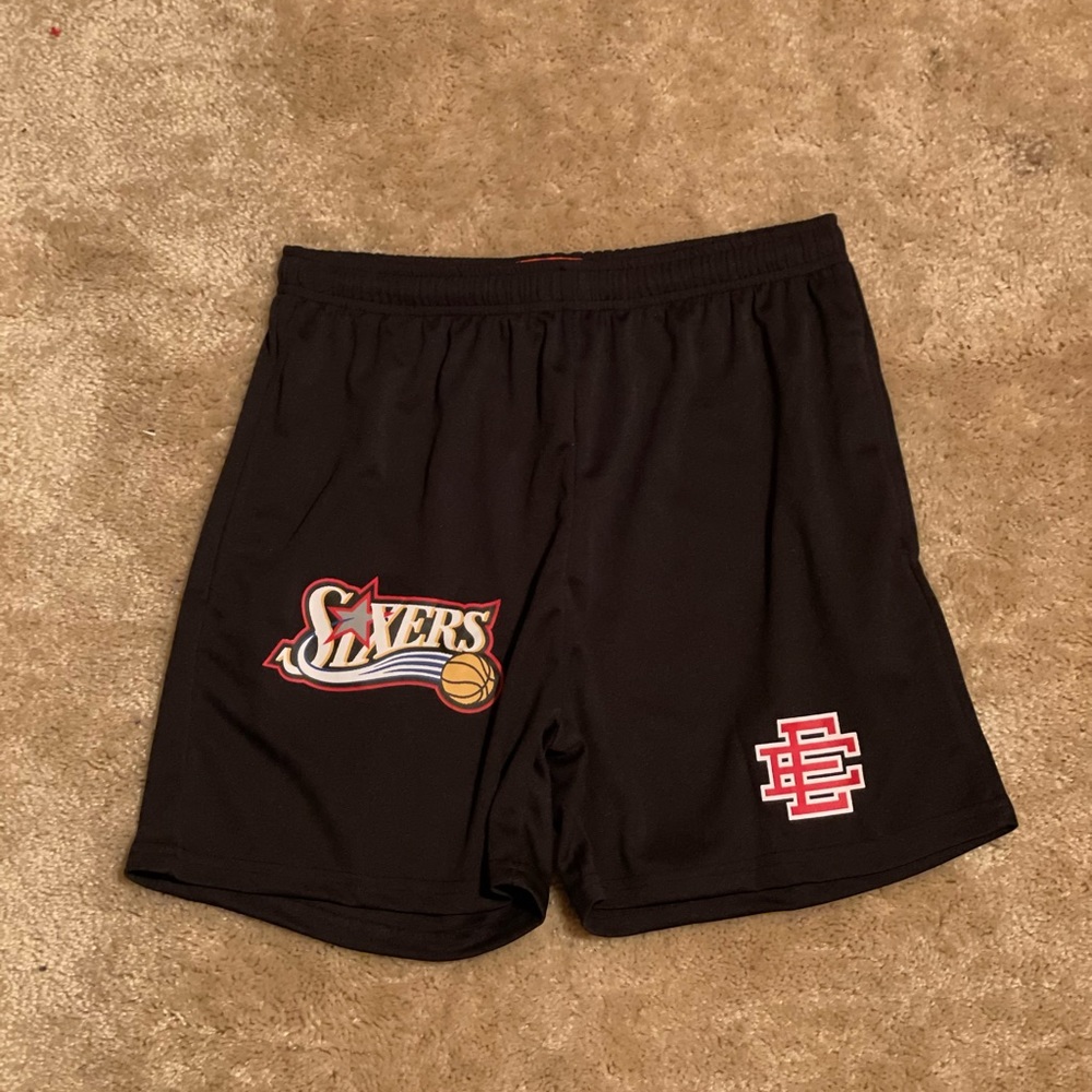 Eric Emanuel 76ers Black Shorts Size XL